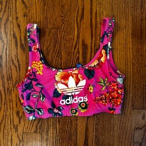 Adidas Pink Floral Sports Bra